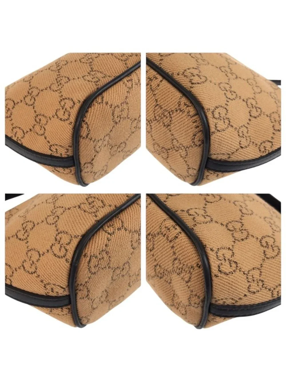 Gucci Beige Brown GG Canvas Handbag Pouch